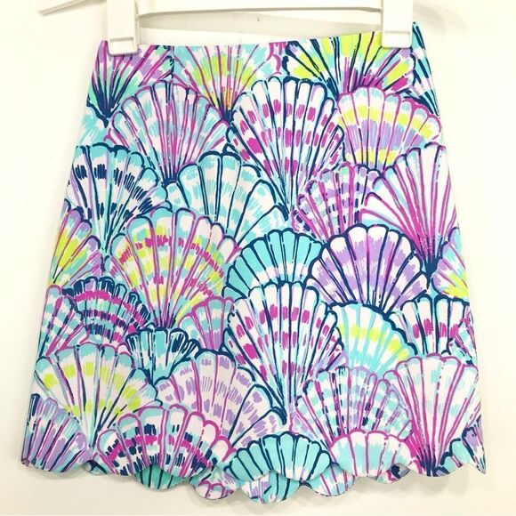 Lilly Pulitzer Oh Shello Colorful 2 Piece Shell Print Scalloped Hem Crop Set - Picture 8 of 15